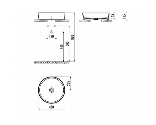 Lavoar Rotund Creavit Loop LP145-00CM00E Cappucino Mat