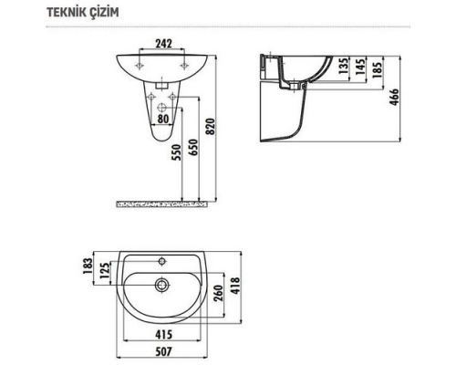 Lavoar oval Creavit TP150-00CB00E 40X50 cm Alb
