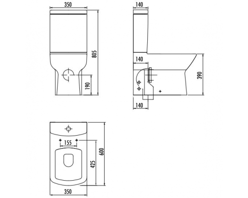 Vas WC cu functie bideu si robinet AC sau AR Creavit Lara LR360-34CB00E Alb