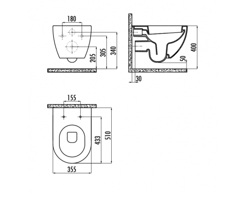 Vas WC suspendat Free FE320-00CM00E cu functie de bideu Cappucino Mat