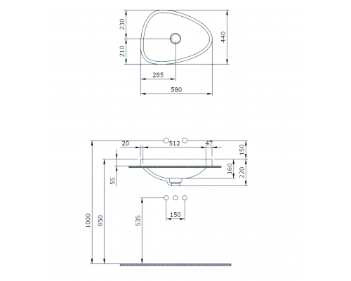 Lavoar semiingropat Etna Bronz Mat 1112-070-0125