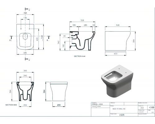 Vas WC rimless Firenze Somon Mat 1525-032-0129